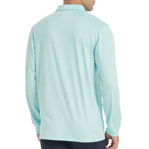 100% algodón liso en blanco personalizado hombres manga larga Polo cuello redondo manga larga Polo camisa de alta calidad - Product Image 3