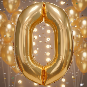 Ballon Chiffre 0 Doré 1M Couleur Champagne pour Fête et Décoration - Product Image 3