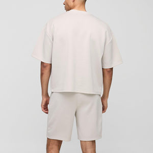 Respirant imprimé hommes ensembles courts 100% coton écologique coupe-vent élégant tenue d'été Design à la mode longueur au genou pas cher - Product Image 3