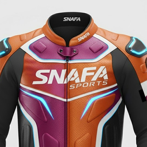 Chaqueta de Motociclista de Cuero Genuino, Chaqueta de Cuero de la Más Alta Calidad, Chaqueta de Carreras de Motocicleta Impermeable Personalizada al por Mayor para Hombre - Product Image 4