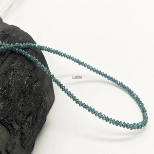 ลูกปัดรูปเพชรสีฟ้าทำด้วยมือหัตถกรรมอินเดียหินธรรมชาติสำหรับทำสร้อยคอได้รับการรับรองจากบุคคลที่สามขายส่ง - Product Image 1