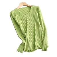 Logo personnalisé décontracté laine cachemire et soie court solide couleur tricot pull standard femmes produit pull pour femmes fabriqué en inde