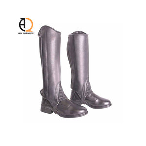 Medias Polainas de Cuero Premium Impermeables y Transpirables con Cierre de Cremallera Curvo para Montar a Caballo - Product Image 2