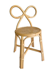 Stunning Natural Rattan Bow <b>Chair</b> Vanity <b>Chair</b> for Adult and <b>Kids</b> - Product Image 3
