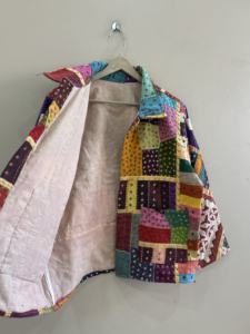 Short Cut <b>Work</b> Applique Oversized Jacket Unisex Cotton Vintage Style Jacket - Product Image 5