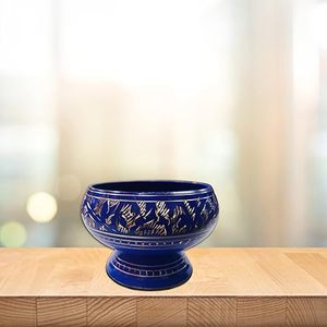 Quemador de incienso de metal de diseño clásico azul - Product Image 5