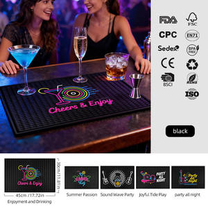 Thickened <b>Silicone</b> Eco-Friendly Designer Bar <b>Mat</b> Waterproof Spill Proof Drip <b>Mat</b> for Commercial Bar Counter Table Kitchen - Product Image 2