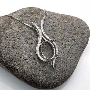 925 Sterling Silver 10x8mm Oval Semi Mount CZ Pendant Gemstone Setting <b>Resin</b> Ashes Blank Bezel Prong Base DIY Jewelry Findings - Product Image 6