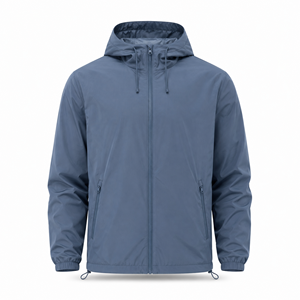 Veste coupe-vent à capuche pour homme personnalisée, polyester léger, résistant à l'eau, randonnée en plein air, décontractée, OEM ODM, étiquette privée, vente en gros - Product Image 1