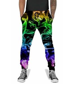 Pantalons de survêtement pour hommes, design tendance respirant, de haute qualité, surdimensionnés, dernière tendance, entrejambe tombant, imprimés par sublimation, étoiles, espace - Product Image 4