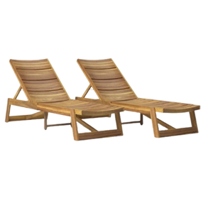 Silla de exterior hecha de madera de teca maciza de tamaño largo, adecuada para jardín o playa. - Product Image 6