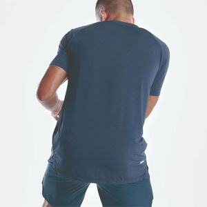 Camiseta ajustable personalizada Color sólido Logo algodón Regular Fitness pantalones cortos manga Camiseta de punto Unisex camiseta en blanco para hombres - Product Image 3