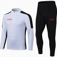 Ensemble de survêtement de football à manches longues avec capuche, imprimé avec un logo personnalisé, respirant et à séchage rapide