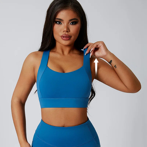 Women's Breathable Lightweight Nylon Spandex Sports <b>Bra</b>-High Support Racerback Seamless Yoga Activewear Four-Way <b>Stretch</b> - Product Image 2