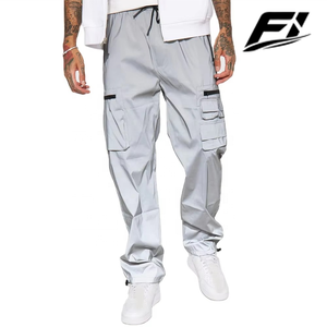 Nylon <b>Waterproof</b> Elastic Waist Multi Pocket Drawstring Straight Leg Casual Bottoms Outdoor Utility <b>Trousers</b> men's pants Supplier - Product Image 1