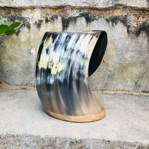 LISTING BEER NORSE HAND BUFFALO HORN VIKING DRINKING Tasse à corne Nouveau design pour la bière et le café Tasse à corne naturelle - Product Image 4