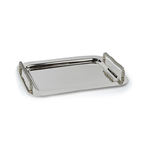 Plateau rectangulaire Plateau de table en métal Plateau de tasse en acier inoxydable fonctionnel moderne pour la cuisine à domicile - Product Image 5