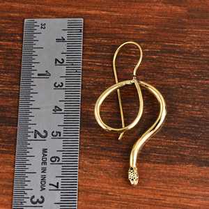 Pendientes Colgantes de Serpiente, Estilo Gótico Bohemio, Joyería de Latón para Mujer, Acabado Antiguo, Minimalista, Chapado en Oro/Plata de 18K - Product Image 4