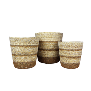 Customizable Jute Seagrass Planter <b>Pot</b> Biodegradable Direct Export Bangladesh Factory Available <b>Small</b> Large Sizes Unique Handle - Product Image 5