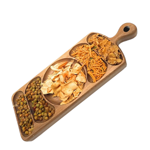 La mejor venta de aperitivos divididos, plato seccional para servir de madera para aperitivos, frutas, galletas, dulces, nueces, postres a bajo costo - Product Image 4