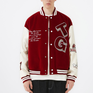 Chaquetas Varsity Personalizadas con Logotipo Bordado en Chenilla de Lana, Chaqueta Varsity Vintage para Hombre con Mangas de Cuero - Product Image 6