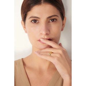 Bague Ronde Exquise et Tendance avec Zircon Cubique, Plaqué Or 18K et Or Rose, Incrustée sur Cuivre, Idéale pour les Mariages - Product Image 6