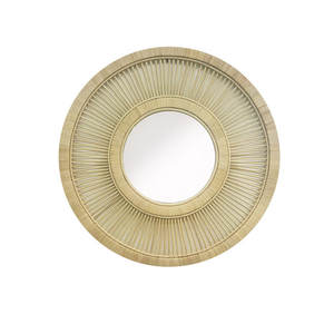 Espejo de pared redondo de ratán Natural, baño moderno, acento hecho a mano, diseño de decoración del hogar bohemio - Product Image 1