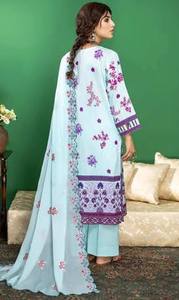 Elegante bordado indio pakistaní Top sellado césped vestido recién llegado Salwar Kameez listo para usar con tamaño personalizable - Product Image 4