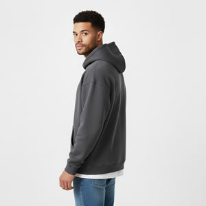 เสื้อฮู้ดดี้ผู้ชายผ้าฝ้ายฟลีซ 100% แบบสั่งทำพิเศษ ทรงโอเวอร์ไซส์ หนานุ่ม ใส่สบาย เหมาะสำหรับฤดูหนาว ตกแต่งด้วยลายปัก - Product Image 3