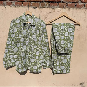 Conjunto Floral de pijama de algodón, ropa de novia de verano de algodón indio, regalos para mujeres, conjunto de pijama de algodón puro 100% - Product Image 1