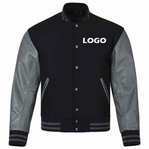 Veste universitaire de sport de haute qualité pour hommes, veste de baseball décontractée avec manches en cuir léger, veste universitaire - Product Image 1