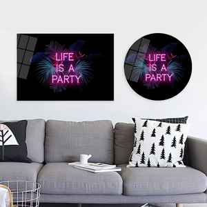 Célébrez la vie : Impression néon vibrante sur toile imprimée, ART SUR VERRE TÉRMÉTRAL - Product Image 1