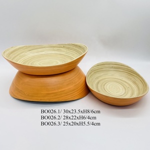 2023 tazón de sopa de bambú Natural 100% ecológico de alta calidad naranja Tropical desechable para uso en fiestas hecho comercial de Vietnam - Product Image 4