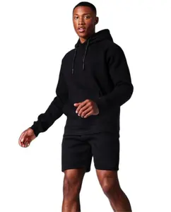 Ensembles de Shorts à capuche personnalisés, Streetwear pour hommes, survêtement imprimé uni de haute qualité, surdimensionné en coton biologique, 2023