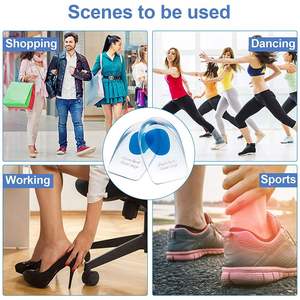 Almohadillas Ortopédicas de Gel de Silicona <span class=keywords><strong>para</strong></span> el Talón, Alivio del Dolor de Espolón Calcáneo, Absorción de Impactos, Copas de Gel Elásticas <span class=keywords><strong>para</strong></span> Tacones Altos - Product Image 5