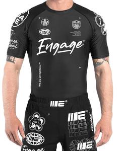 Logo personnalisé BJJ Rash Guard pour hommes Vente en gros Haut d'entraînement en spandex à manches courtes - Product Image 1