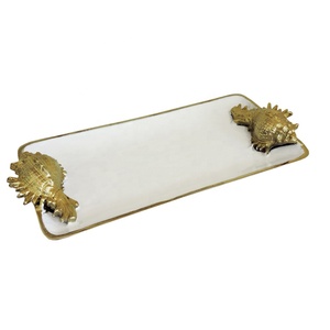 Aluminium Serving <b>Tray</b> in <b>Enamel</b> Coated Handcrafted Home Decor Decorative Accents Decorative <b>Tray</b> - Product Image 1