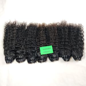 Paquets de cheveux naturels vierges naturels à cuticule alignée 100% tresses bouclées sans produits chimiques vendeurs de femmes extensions de cheveux humains du temple indien - Product Image 2