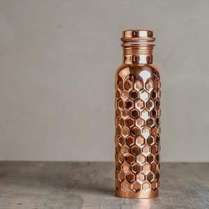 Botella de agua de cobre de alta calidad, pegatina Floral multicolor, características térmicas impresas para gimnasio, actividades al aire libre, beneficios de Metal - Product Image 3