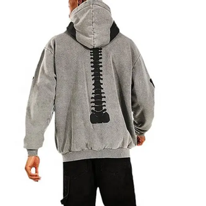 เสื้อฮู้ดผ้าคอตตอนสำหรับผู้ชายผ้า100% มีฮู้ดสำหรับกลางแจ้งผ้านุ่มใส่สบายดีไซน์ใหม่ - Product Image 4