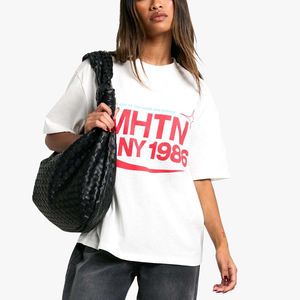 Camiseta de algodón para mujer Diseñador Liso O-cuello Manga corta Color y tamaño personalizados Venta al por mayor Camiseta en blanco - Product Image 2