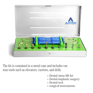 Premium Sinus Lift Kit Implantes dentales Lateral Crestal Approach Manual Steel Diamond Burs Stopper Quality - Product Image 3