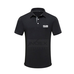 Polo de Manga Corta Negro para Hombre, Tejido de Punto, Secado Rápido, Casual, con Logotipo Bordado en la Parte Delantera - Product Image 1