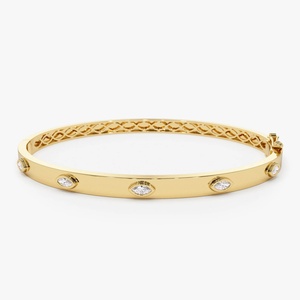 Pulsera de Tenis con Diamantes de Alto Brillo al por Mayor, Oro Sólido de 14K con Baño de Rodio, Certificado IGI, Duradera, Resistente al Agua, de Lujo - Product Image 1