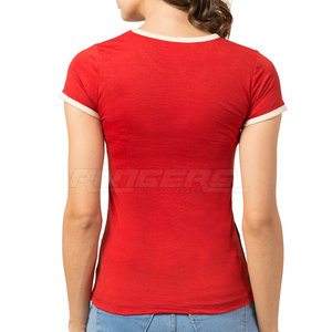 Camiseta de Tela Cómoda Hecha en Pakistán, Diseño Único, Camiseta de Verano para Mujer, Diseño de Camiseta con MOQ Bajo - Product Image 4