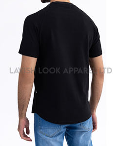 Camiseta 100% de algodón de calidad superior para hombre Camiseta negra de ajuste regular básica personalizada - Product Image 6