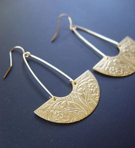 Boucles d'oreilles en laiton de qualité supérieure pour femmes, bijoux bohèmes tendance, boucles d'oreilles créoles, pierre naturelle - Product Image 1