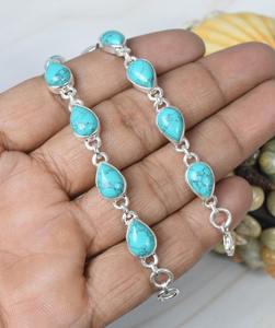 Green 925 Sterling Silver Gemstone Adjustable Tennis <b>Bracelet</b> December Birthstone Handmade Jewelry Gift Birthday 9 Stone - Product Image 2