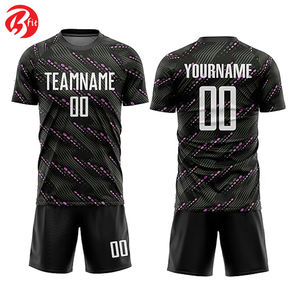 Best Design Men's Soccer Uniform Black Team Jersey with Automated Cutting 100% Polyester Quick Dry Customizable for Adults - Product Image 5