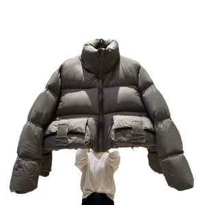 Chaqueta acolchada de invierno a la moda para mujer, diseño recortado de talla grande, cuello levantado, transpirable, estampado, Polar, pato blanco, Puff de moda - Product Image 3